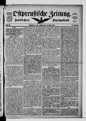Ostpreußische Zeitung vom 15.04.1888