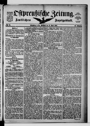 Ostpreußische Zeitung vom 18.04.1888