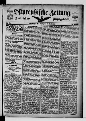 Ostpreußische Zeitung vom 22.04.1888