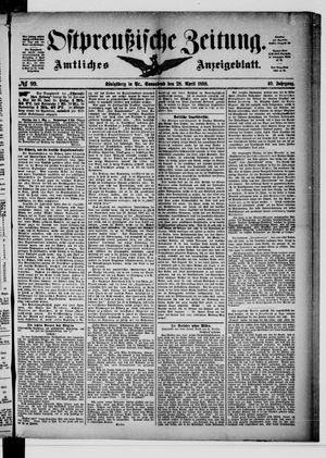 Ostpreußische Zeitung on Apr 28, 1888