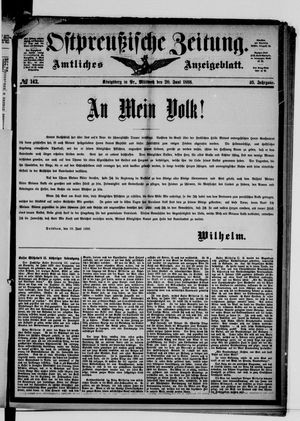 Ostpreußische Zeitung vom 20.06.1888