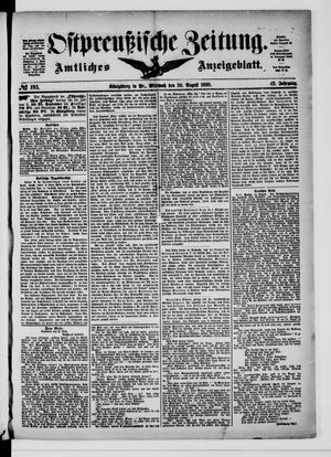 Ostpreußische Zeitung on Aug 20, 1890
