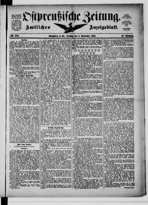 Ostpreußische Zeitung vom 02.09.1890