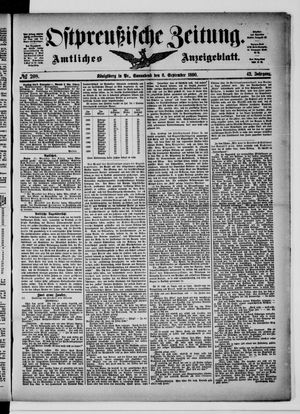Ostpreußische Zeitung on Sep 6, 1890