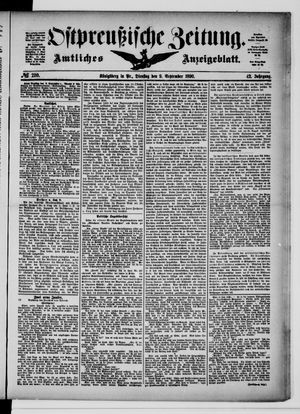 Ostpreußische Zeitung vom 09.09.1890
