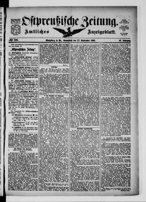 Ostpreußische Zeitung on Sep 27, 1890