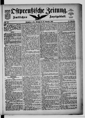 Ostpreußische Zeitung vom 26.11.1890