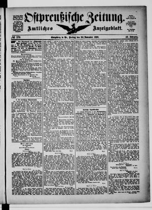 Ostpreußische Zeitung vom 28.11.1890