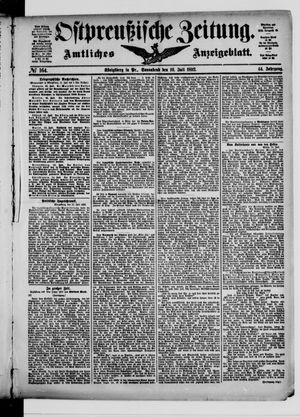 Ostpreußische Zeitung on Jul 16, 1892