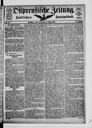 Ostpreußische Zeitung vom 12.08.1892