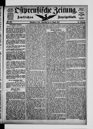 Ostpreußische Zeitung vom 18.08.1892