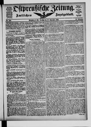 Ostpreußische Zeitung vom 27.09.1892
