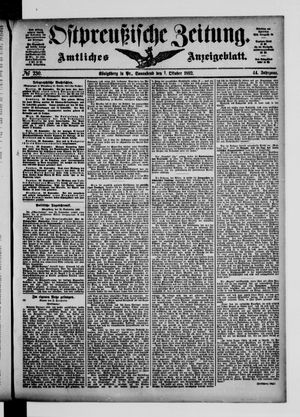 Ostpreußische Zeitung vom 01.10.1892