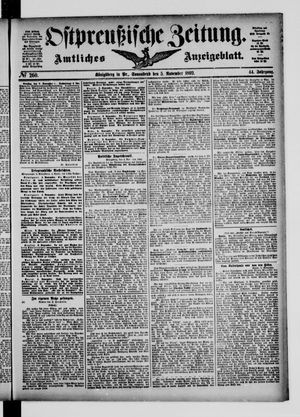 Ostpreußische Zeitung vom 05.11.1892