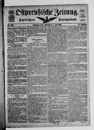 Ostpreußische Zeitung on Jul 1, 1896