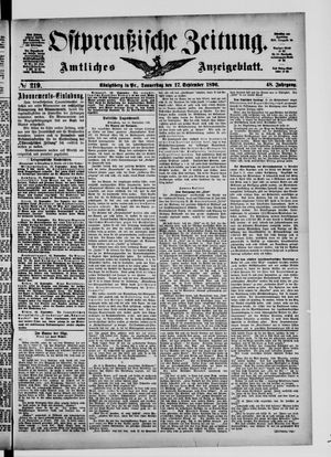 Ostpreußische Zeitung vom 17.09.1896