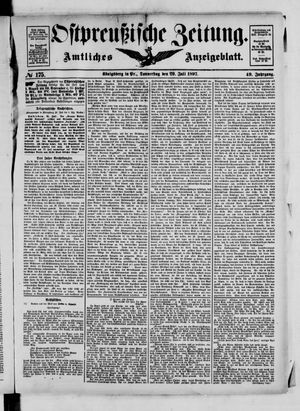 Ostpreußische Zeitung on Jul 29, 1897