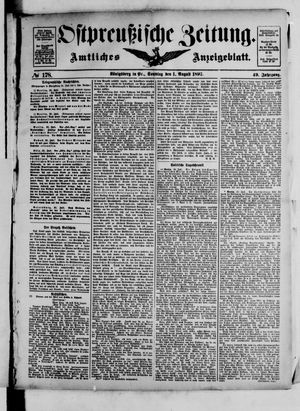 Ostpreußische Zeitung vom 01.08.1897