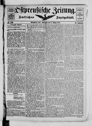 Ostpreußische Zeitung vom 11.08.1897