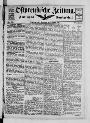 Ostpreußische Zeitung on Aug 14, 1897
