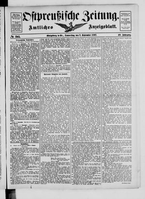 Ostpreußische Zeitung on Sep 2, 1897