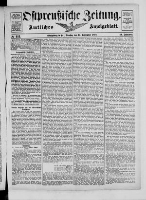 Ostpreußische Zeitung on Sep 14, 1897