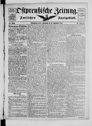 Ostpreußische Zeitung vom 15.09.1897