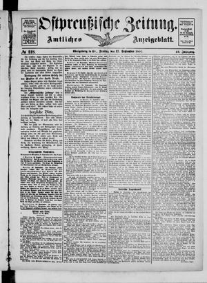 Ostpreußische Zeitung on Sep 17, 1897