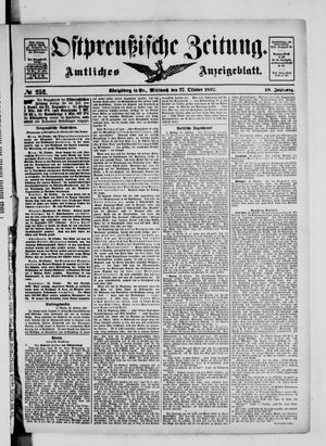 Ostpreußische Zeitung on Oct 27, 1897