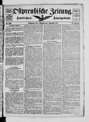 Ostpreußische Zeitung on Nov 3, 1897