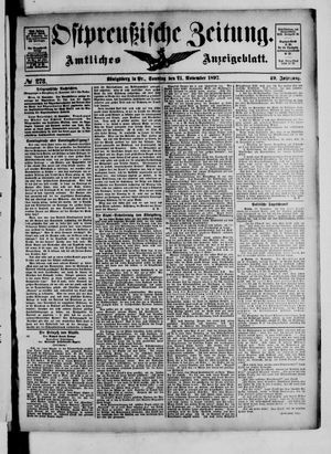 Ostpreußische Zeitung on Nov 21, 1897