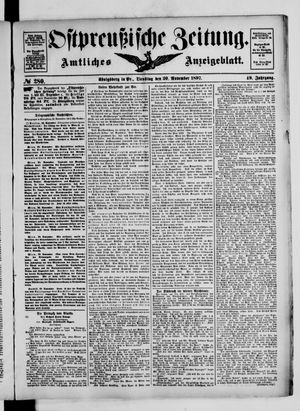 Ostpreußische Zeitung vom 30.11.1897