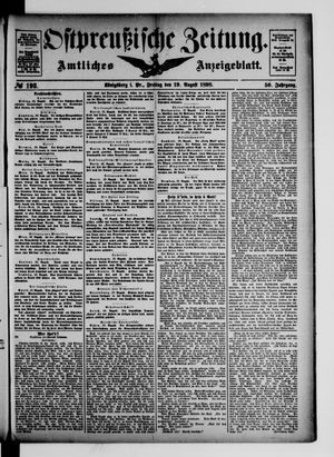Ostpreußische Zeitung on Aug 19, 1898