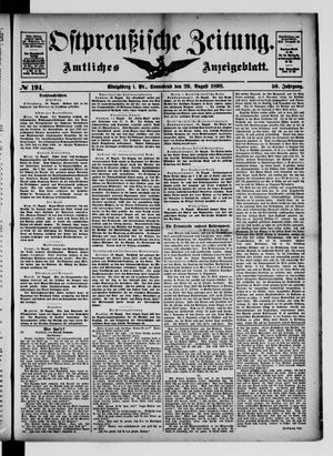 Ostpreußische Zeitung vom 20.08.1898