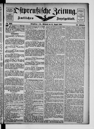 Ostpreußische Zeitung on Aug 31, 1898