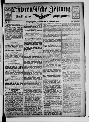 Ostpreußische Zeitung on Sep 10, 1898