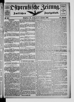 Ostpreußische Zeitung vom 16.09.1898