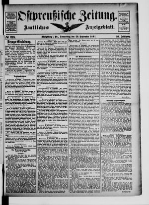 Ostpreußische Zeitung vom 29.09.1898