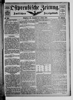 Ostpreußische Zeitung on Oct 1, 1898