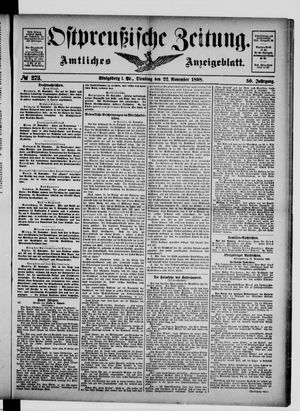 Ostpreußische Zeitung vom 22.11.1898