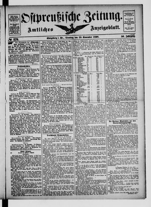 Ostpreußische Zeitung vom 29.11.1898