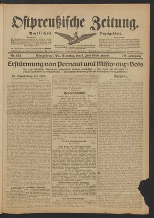 Ostpreußische Zeitung vom 04.06.1918