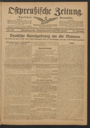 Ostpreußische Zeitung vom 06.06.1918