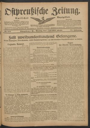 Ostpreußische Zeitung vom 01.07.1918