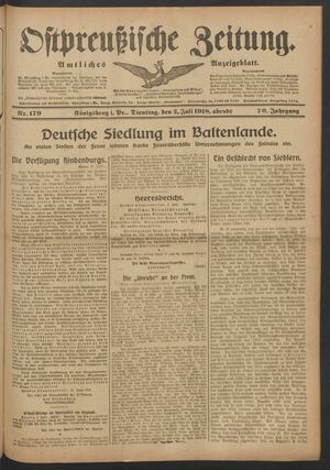 Ostpreußische Zeitung vom 02.07.1918