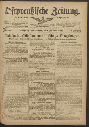 Ostpreußische Zeitung vom 09.07.1918