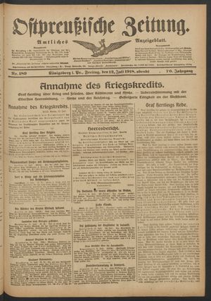 Ostpreußische Zeitung vom 12.07.1918