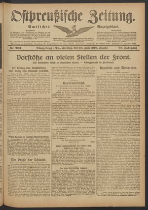 Ostpreußische Zeitung vom 26.07.1918