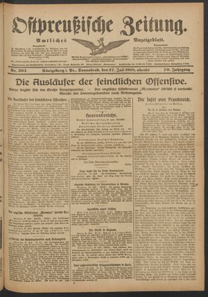 Ostpreußische Zeitung vom 27.07.1918