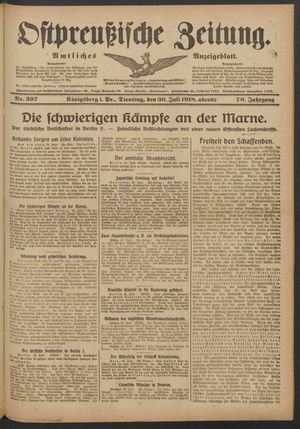 Ostpreußische Zeitung vom 30.07.1918